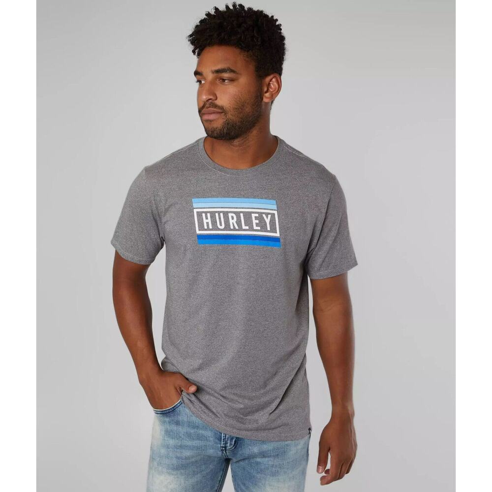 Hurley Men's T-Shirt Infinity Soft Grey Heather Premium Fabric Short Sleeve Tee